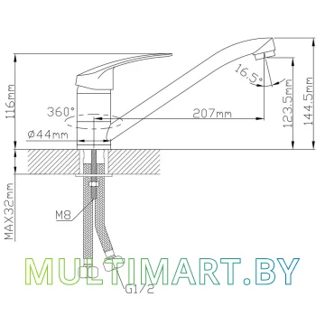 Смеситель AV Engineering AVSHU4-A135-442 картинка 2